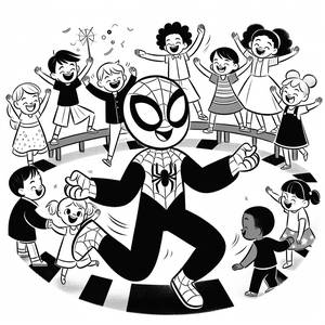 Раскраска Человека-Паука Танцующего