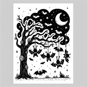 Page à Colorier des Chauves-souris Effrayantes