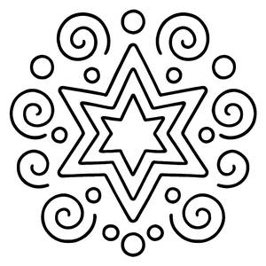 Página para Colorear Mandala en Forma de Estrella