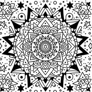 Раскраска Мандала с Звездами
