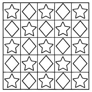 Page à Colorier Étoiles et Diamants