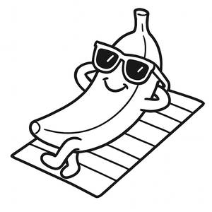 Pagina da Colorare Banana Soleggiata
