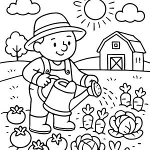 Sunny Farm Adventure Coloring Page