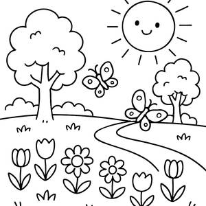 Sunny Park Coloring Page