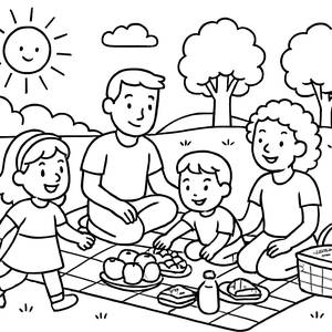 Sunny Picnic Coloring Page