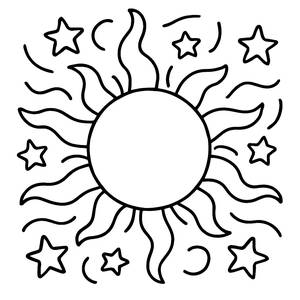 Pagina da Colorare: Sole e Onde