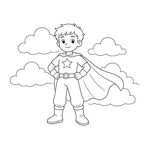 Superhero Cape Costume Coloring Page