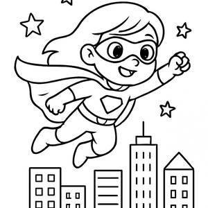 Superhero Girl Coloring Page