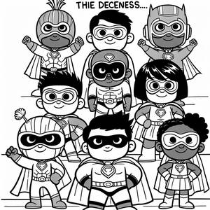 Page à Colorier de l'Équipe de Super-héros en Assemblée