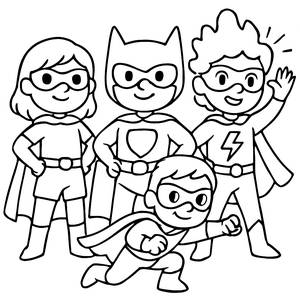 Superhelden Vereint Ausmalbild