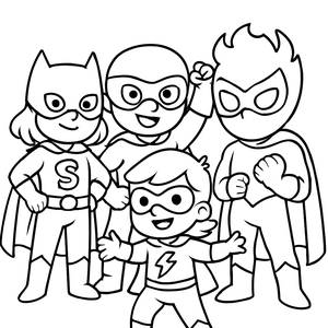 Página para Colorear de Superhéroes Unidos