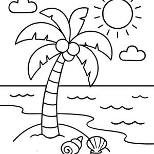 Swaying Palm Tree Coloring Page
