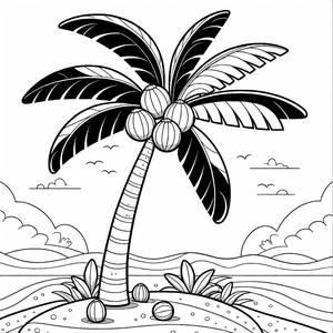 Sich Wiegende Palmenmalvorlage