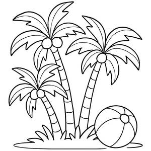 Pagina da Colorare di Palme Ondeggianti