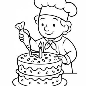 Sweet Chef Coloring Page