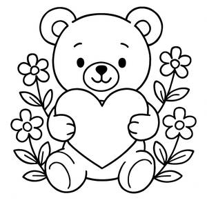 Sweet Teddy Bear Coloring Page