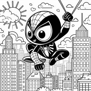 Раскраска Человека-Паука, Который Качается