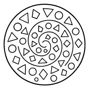 Wirbelnde Formen Malvorlage