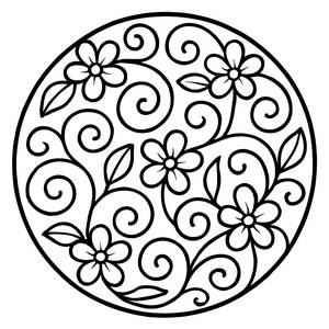 Pagina da Colorare Mandala con Viti Avvolgenti