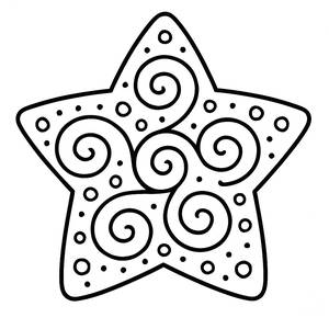 Página para Colorir Mandala Estrela com Espirais