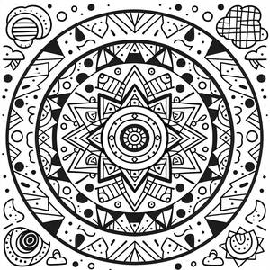 Symmetrische Mandala Ausmalbild für Kinder