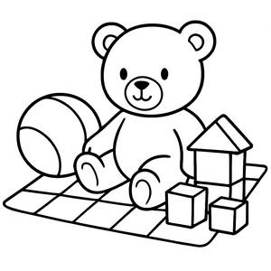 Teddy Bear Picnic Coloring Page