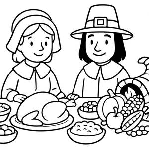 Färbung Seite der Pilger zu Erntedank