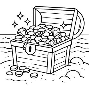Treasure Chest Coloring Page - Dive into Pirate Adventures!