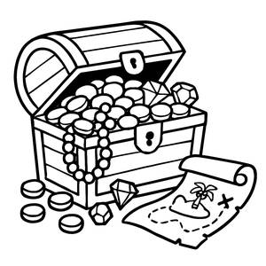Treasure Chest Coloring Page