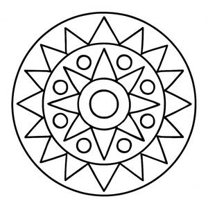 Triangle and Circle Mandala Coloring Page