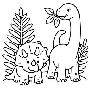 Página para Colorear de Triceratops - ¡Diversión Dino!
