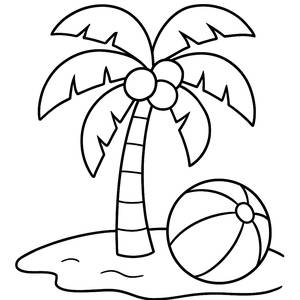 Ausmalbild vom Tropischen Paradies