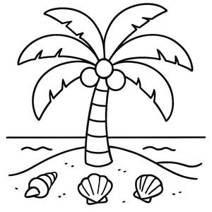 Tropical Paradise Coloring Page