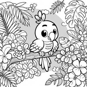 Раскраска Тропического Попугая