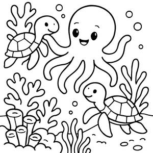 Page à Colorier Aventure Sous-Marine