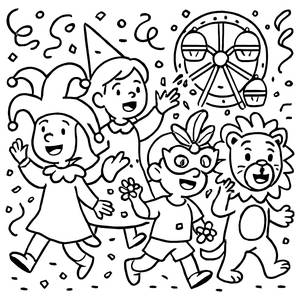 Lebendige Karneval Parade Malvorlage