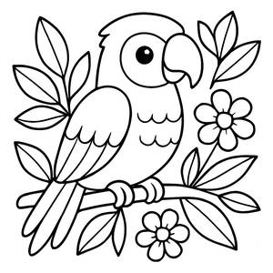 Яркая Раскраска Попугая