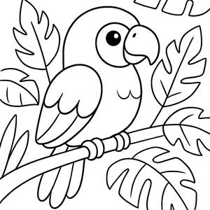 Page à Colorier de Perroquet Vibrant