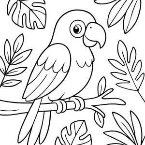 Vibrant Parrot Coloring Page