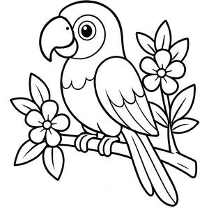 Vibrant Parrot Coloring Page