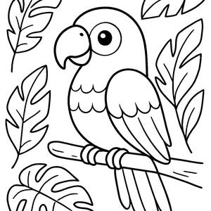 Vibrant Parrot Coloring Page