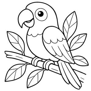 Vibrant Parrot Coloring Page