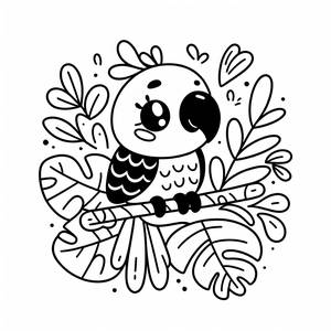 Vibrant Parrot Coloring Page for Kids