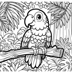 Bunte Papagei Ausmalbild