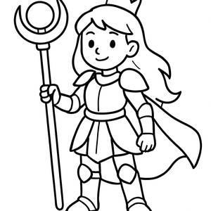 Warrior Princess Coloring Page