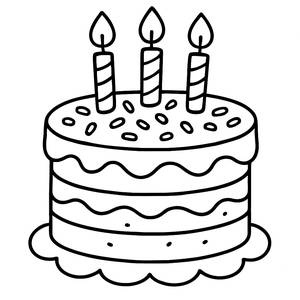 Whimsical Cake Coloring Page