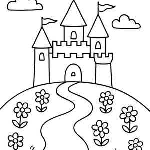 Página para Colorear de un Castillo Mágico