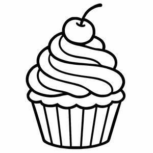 Pagina da Colorare di Cupcake Fantasioso