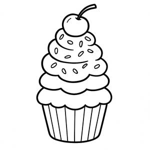 Verspielte Cupcake-Turm Malvorlage