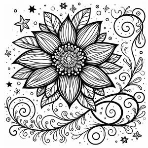 Whimsical Flower Coloring Page